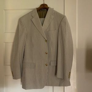 Ibiza Men’s Seersucker suit 42 Jacket / 36 L pants